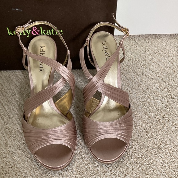 Wide Width Satin Formal Crossover Heels - Picture 2 of 10